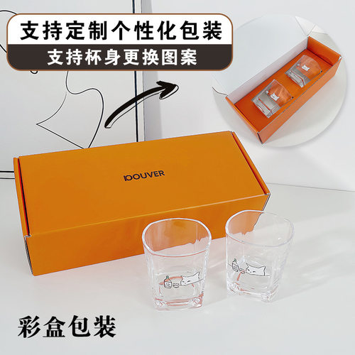 和你的小猫一起喝酒玻璃杯猫咪威士忌酒杯耐热咖啡杯透明玻璃水杯 - 图2