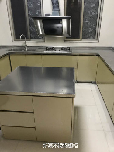上海不锈钢整体橱柜定做  加厚304不锈钢实心不锈钢台面定制。 - 图2