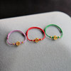 999 Pure Gold Copper Coin Ring Women's Fine Model Zodiac Year Red Rope Ring Women's Extremely Fine Braided Rope Ring