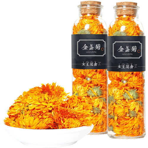 干金盏菊花茶叶正品天然金盏花干花清去热火泡茶泡水花草茶包罐装 - 图3