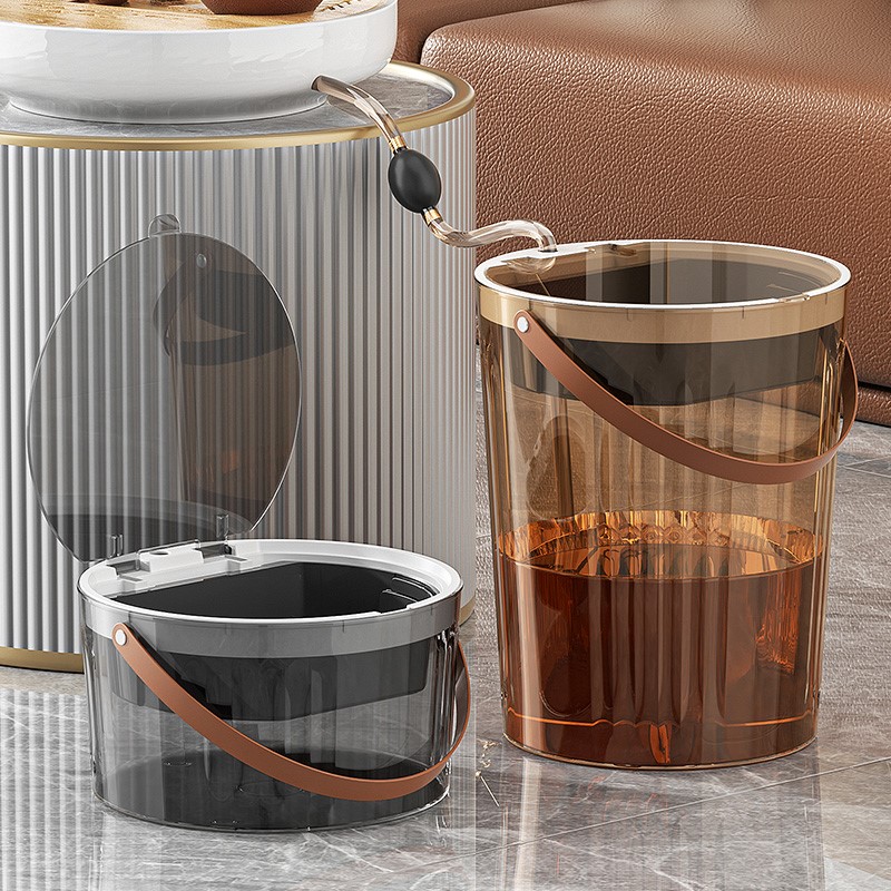 轻奢茶水桶废水桶茶渣干湿分离桶办公家用茶台专用排水茶桶大容量 - 图2