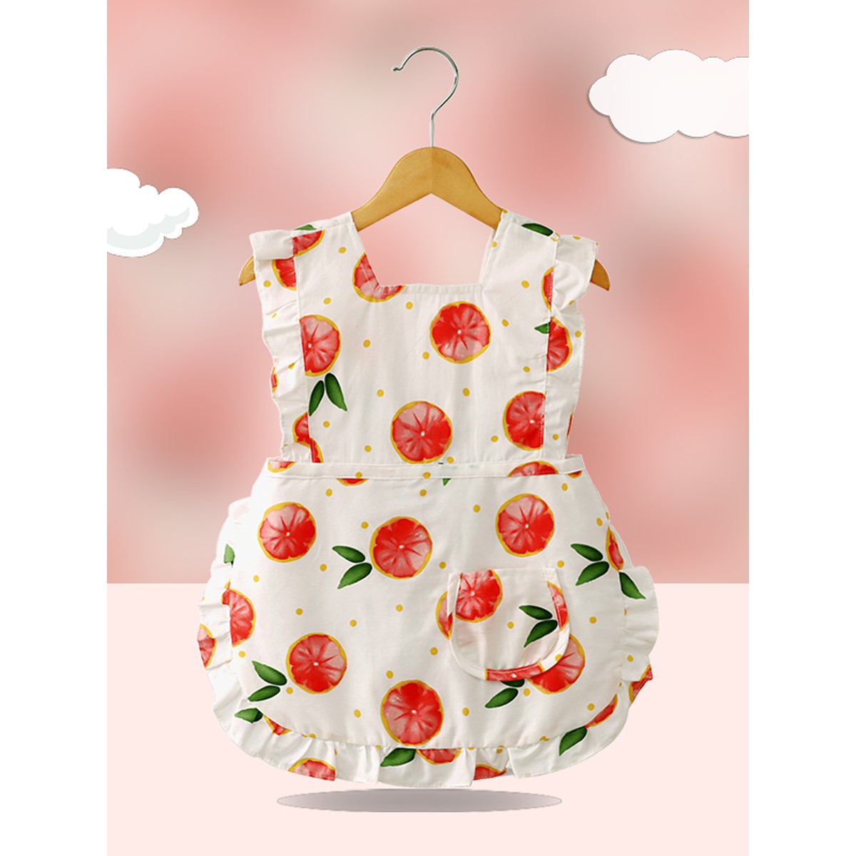 Coverall baby food supplement baby girl eating bib pocket waterproof children's child apron eating bib pure cotton sleeveless