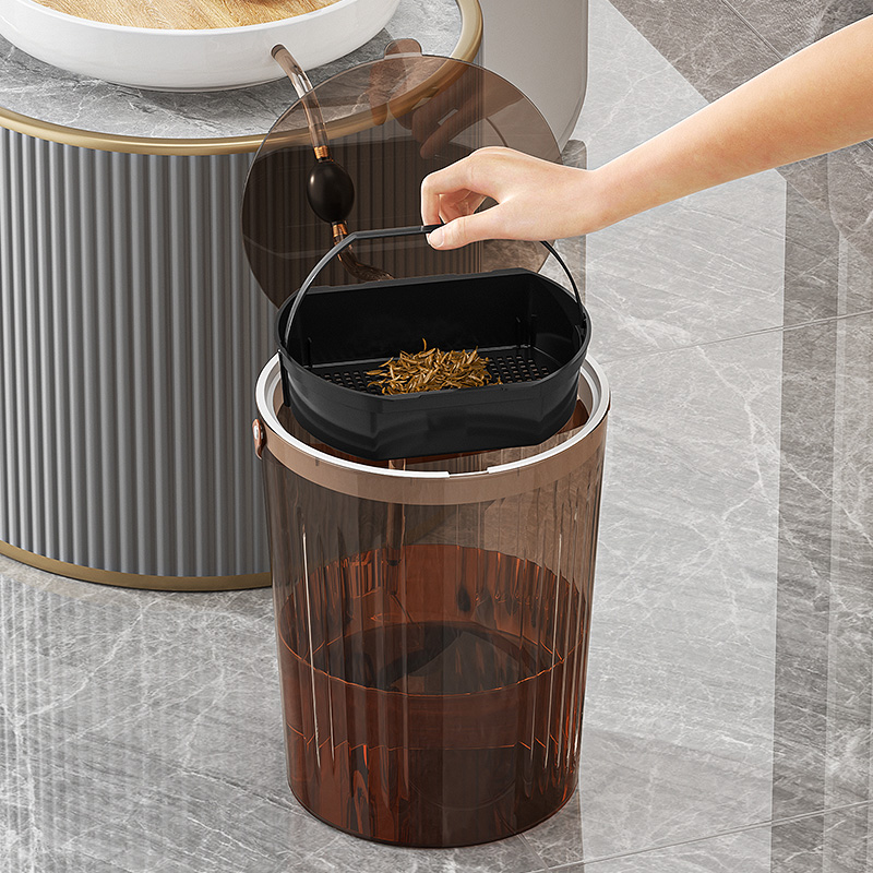 轻奢茶水桶废水桶茶渣干湿分离桶办公家用茶台专用排水茶桶大容量 - 图3