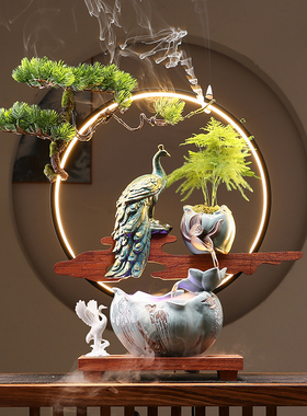 流水生财办公室桌面禅意风加湿器