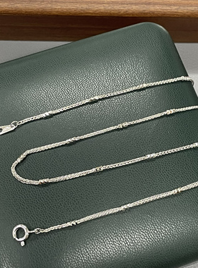 S925银肖邦链间车花立体珠项链 百搭时尚锁骨链