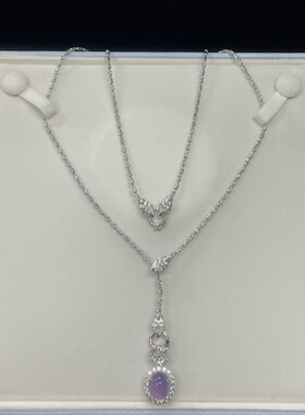 意大利进口工艺S925银镀白金灵蛇万能夹扣钻石链个性百搭小众项链