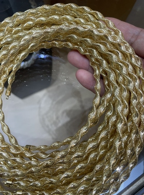 意大利进口工艺S925银金色空气扭纹项圈 扭扁花生网链