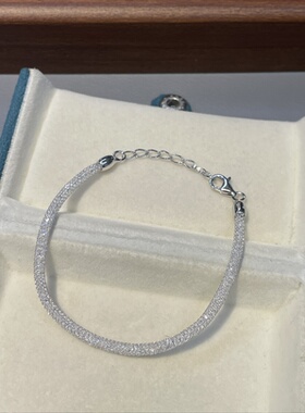 S925银意大利进口工艺锆石网链钱袋子手链 个性百搭手饰