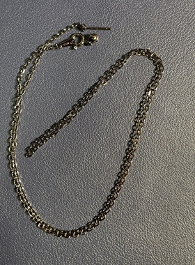 925银镀黑铑 卡家十字万能针式链 酷黑个性时尚毛衣链