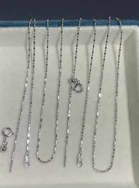 925银我mm米粒针式小孔链  路路通穿珠细链 百搭锁骨链