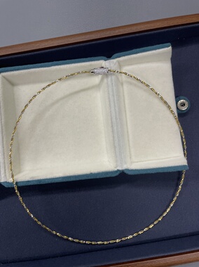 万能项圈意大利进口s925银镀金高定百搭项链45cm双色颈圈立体切割