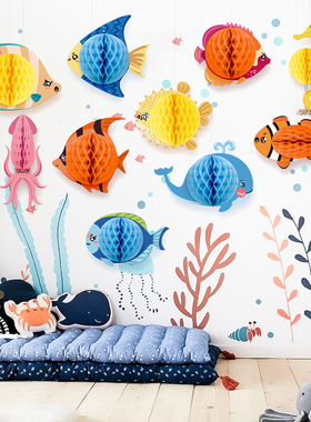 蜂窝海底10件动物海洋摆件节日