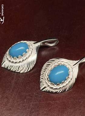 菊地健松石s925葵叶银饰小挂坠