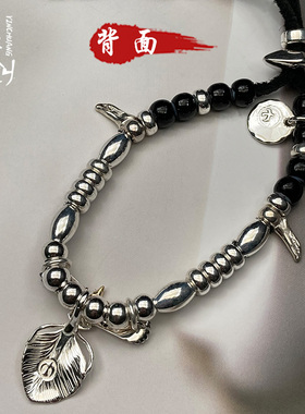 菊地健纯银琉璃珠情侣手环