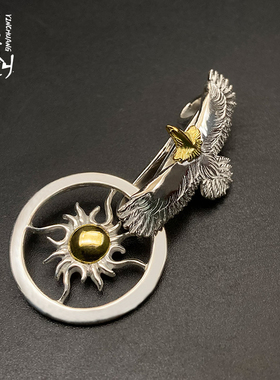 HB金头小鹰钩太阳轮项链