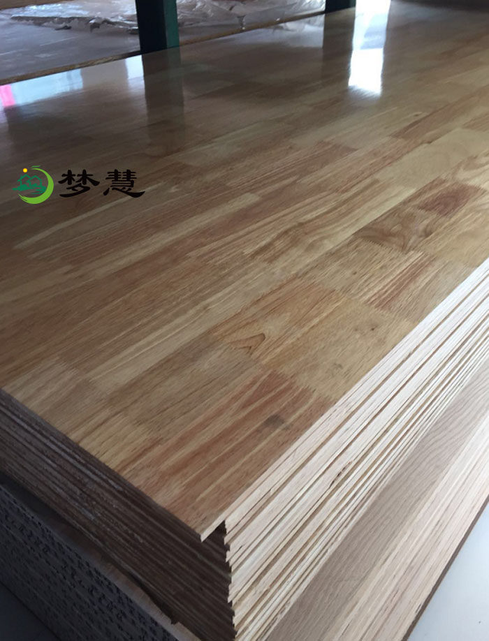 梦慧 18mm免漆橡胶木集成材实木拼接板插接板橡木uv免漆指接板材