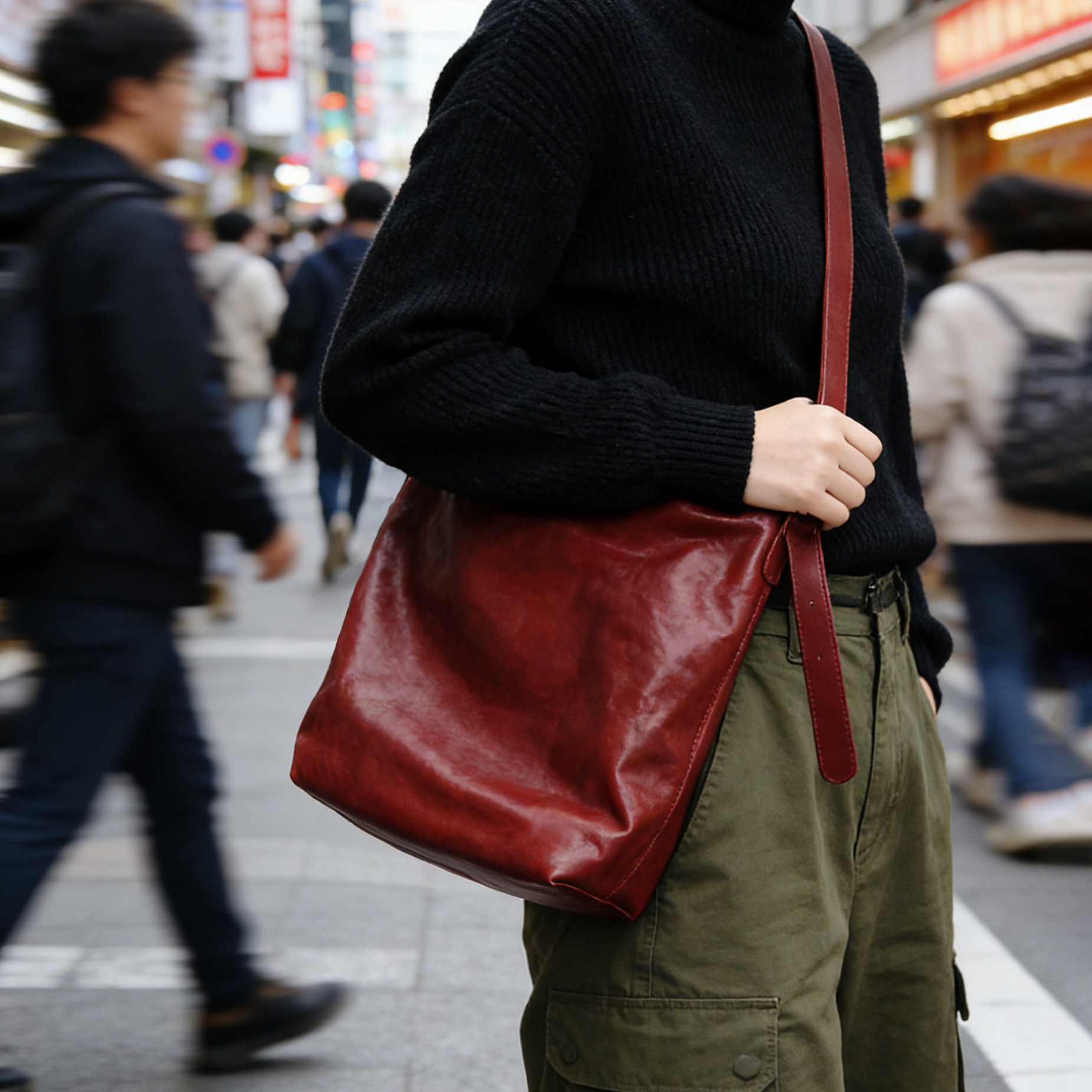 禾二HIR头层油蜡水晶植鞣牛皮水桶复古单肩斜挎大容量托特包婚包,淘宝优惠券,粉丝福利购,淘宝优惠卷