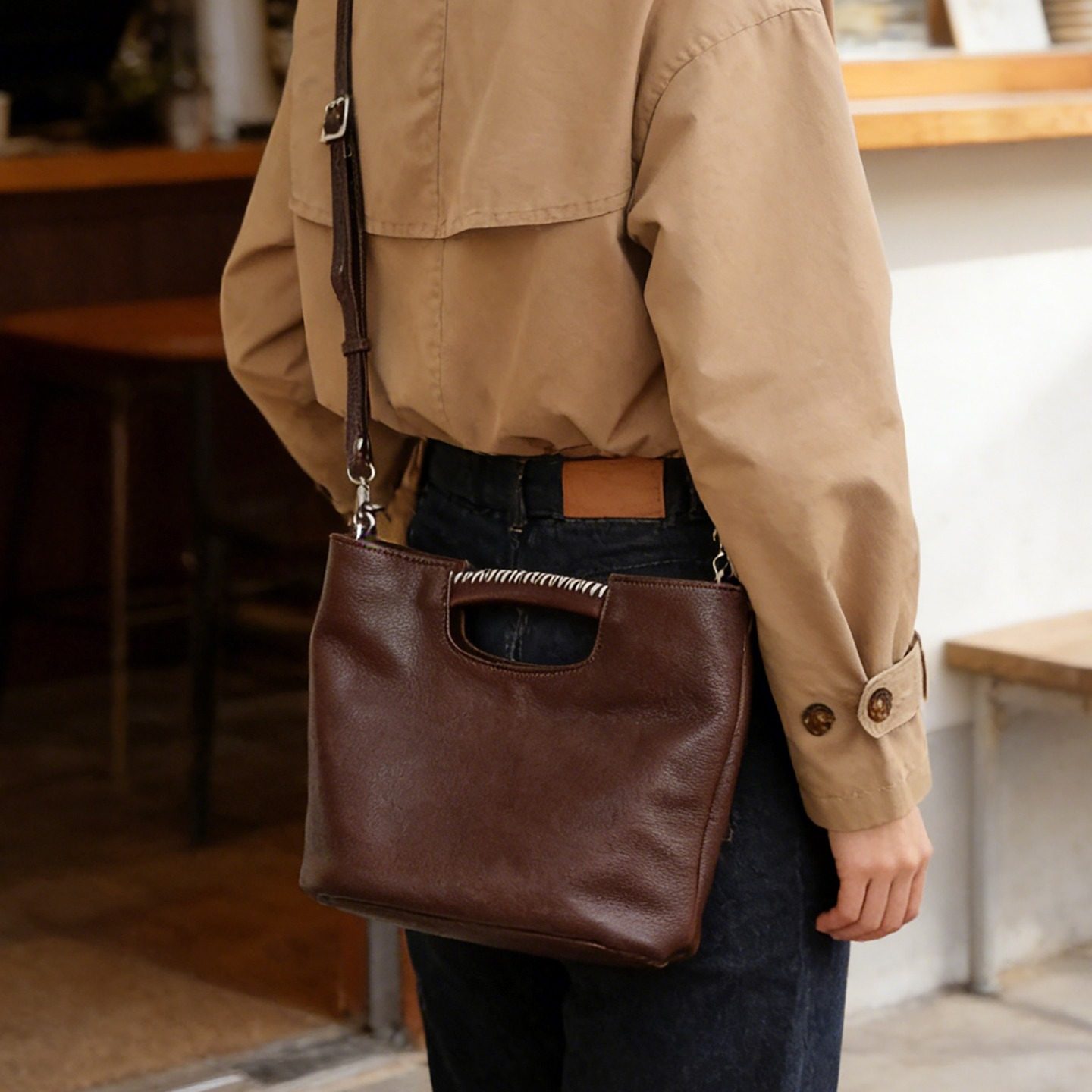 禾二HIR头层植鞣牛皮复古花篮包手提单肩斜挎油蜡真皮文艺休闲包,淘宝优惠券,粉丝福利购,淘宝优惠卷