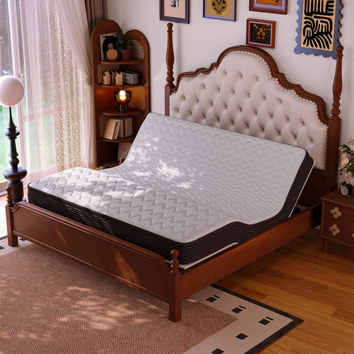 智能电动床床框架全实木复古风卧室真皮软靠智能床专用床外框架子 - 图2