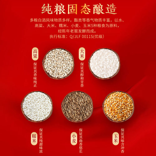 金六福50.8度白酒整箱兼香型纯粮食酒花开福到500ml*6瓶礼盒装 - 图2