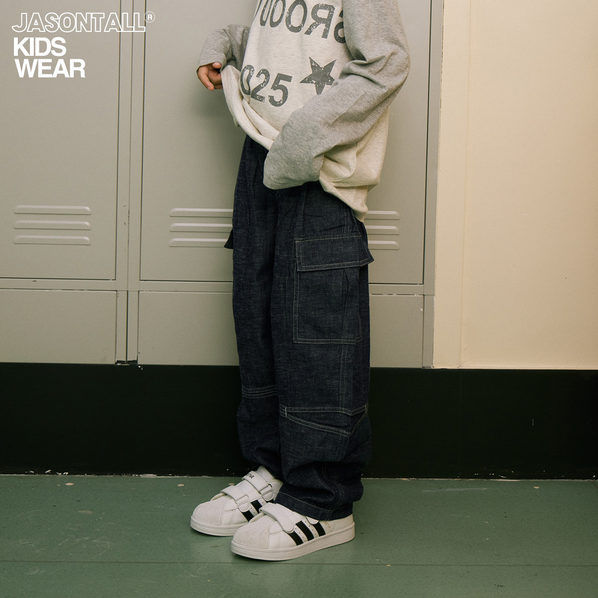 【防褪色】蓝色明线牛仔长裤春秋裤子松紧腰裤子男女童装儿童下装,淘宝优惠券,粉丝福利购,淘宝优惠卷