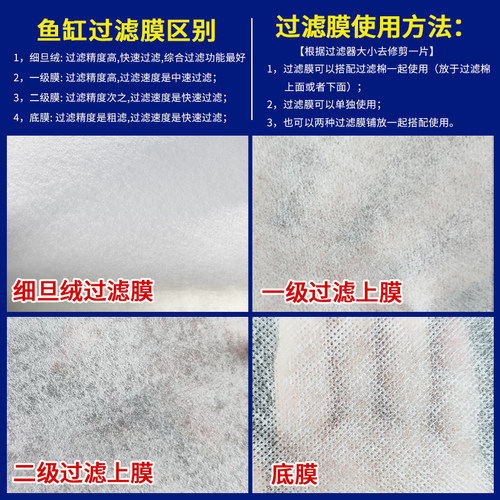 鱼缸专用过滤纸一次性挡棉絮高透水滤材上下底膜水族箱鱼缸过滤膜 - 图0
