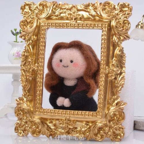 羊毛毡戳戳乐手工diy艺术品名画梵高 戴珍珠的少女创意礼物钥匙扣 - 图1