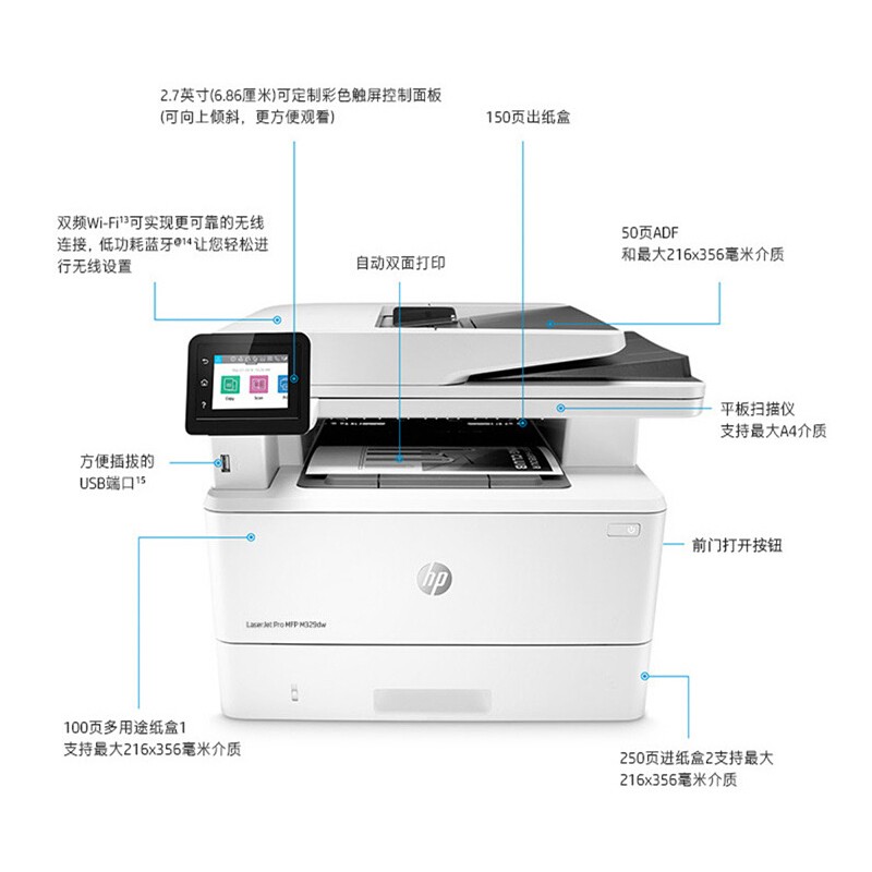 hp惠普M4104fdw429fdn3104黑白激光打印机复印扫描一体机商务办公 - 图1