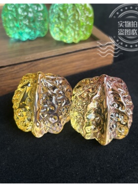 【水晶彩色核桃】新款文玩水晶彩色核桃手握球手指健身保健摆件