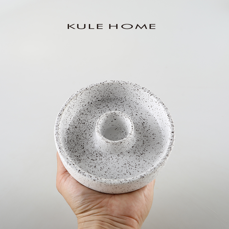 KULE HOME ins创意陶瓷烛台摆件餐桌香薰蜡烛台拍照装饰布置道具-图3