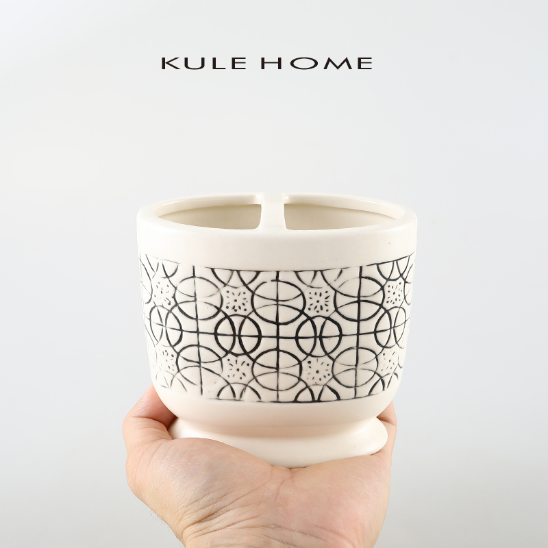 KULE HOME 化妆刷收纳筒桌面收纳盒办公笔筒眼影刷子眉笔桶牙刷瓶