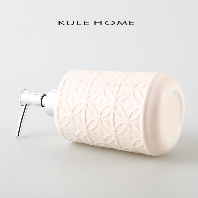 KULE HOME创意高档浴露按压瓶轻奢陶瓷洗手液瓶酒店乳液分装空瓶-图2