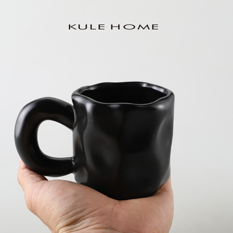 KULE HOME 高颜值陶瓷马克杯牛奶杯早餐杯家用餐具简约情侣水杯子 - 图0