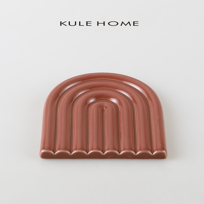 KULE HOME 轻奢陶瓷皂盒沥水肥皂盒创意家用免打孔香皂碟高档皂托