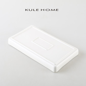 KULE HOME ຖາດເຊລາມິກ Plate Long Plate Creative Tableware Home Dessert Long Plate Dinner Plate Rectangular Tray