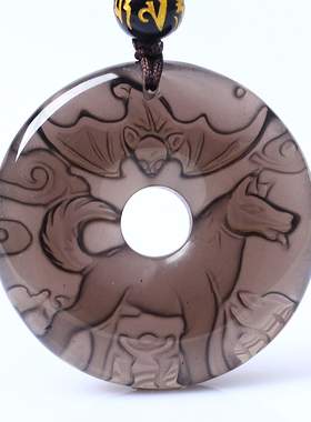 犬来显达冰种黑曜石吊坠项链2026生肖属兔佩戴项链吉祥物