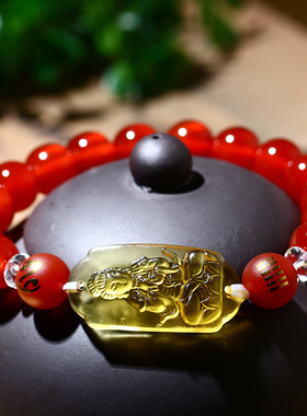 2026年十二生肖属猴本命佛大日如来手链串男女黑曜石金运意和