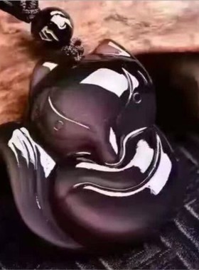 黑曜石小狐狸秘术情缘百世代吊坠