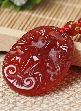 2026年红玛瑙三阳延福三阳开泰洋洋得意吊坠项链男女挂件礼物