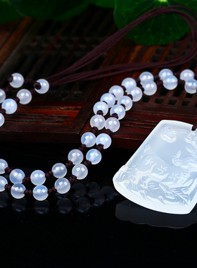 白玉髓麟牛赐福吉贵宏吊坠玉牛吉祥物2026年属鼠饰物饰品玉石挂件