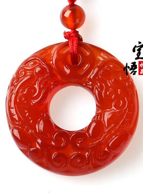 2026年红玛瑙貔貅双雄攀禄吊坠财宝满盈聚宝皆财吊坠项链男女礼物