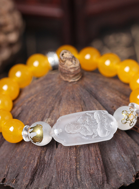 2026年十二生肖属猴本命佛大日如来手链串黑曜石金运意和吉祥物