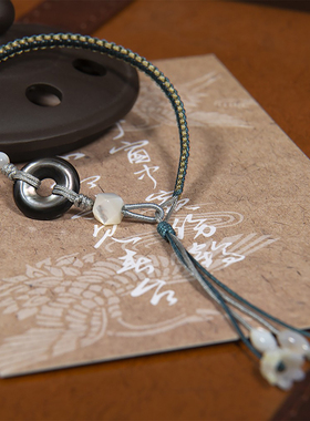 珍珠母贝手绳编制女礼物精致串珠