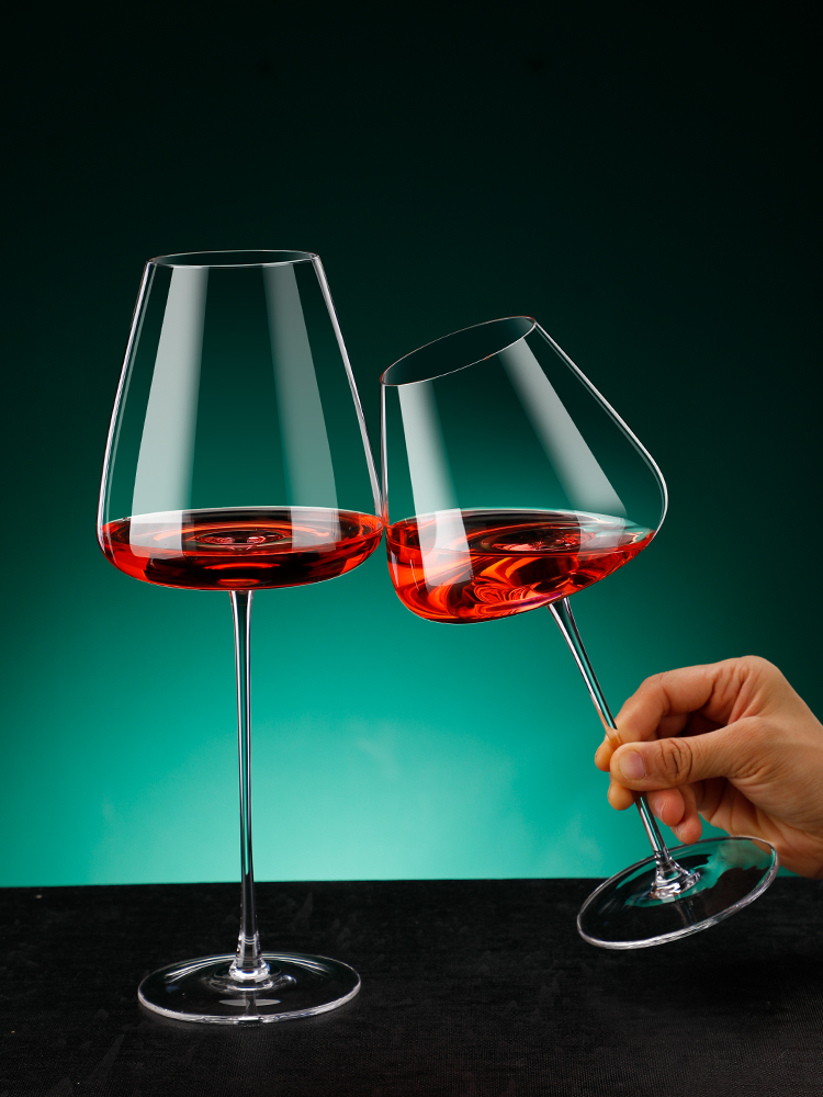 香槟酒杯ins风欧式高脚杯2只勃艮第超大红酒杯一对情侣水晶玻璃杯-图0