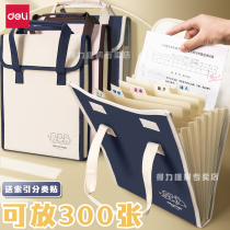 Right-hand Exam Paper Cashier Bag Organ Folder Canvas Vertical Organ Bag Students Large Capacity Paper Cashier Bag Handbags Hand Multilayer Beginner High School Students Paper Containing Finishing Deviner Inserts portable a4