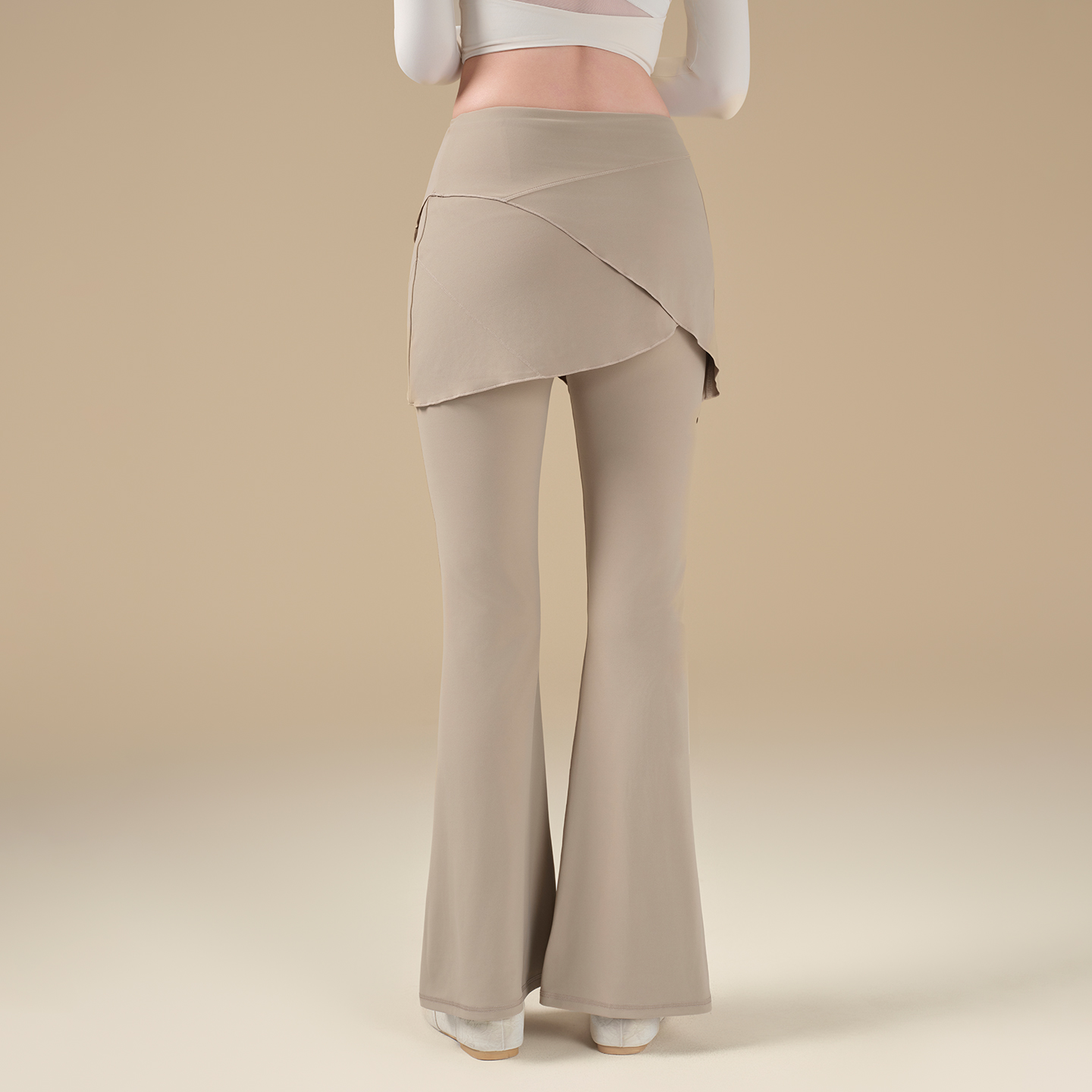 IuIu Yogo秋冬假两件屁帘瑜伽裤喇叭阔腿裤高腰提臀跑步健身长裤 - 图1