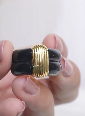 女珐琅冷淡风宽版戒指