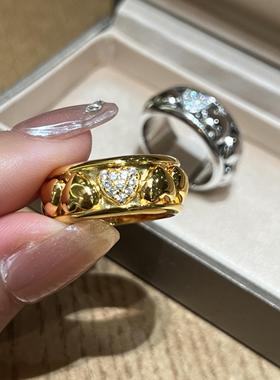 爱心戒指中古vintage可转动设计