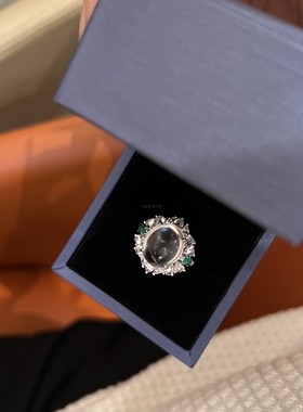 女纯银国风新中式纯银戒指水沫玉