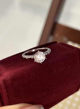 女纯银宫廷风高碳钻戒指